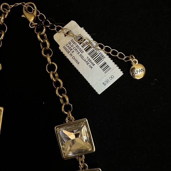 Alfani crystal square necklace - Picture 2 of 4